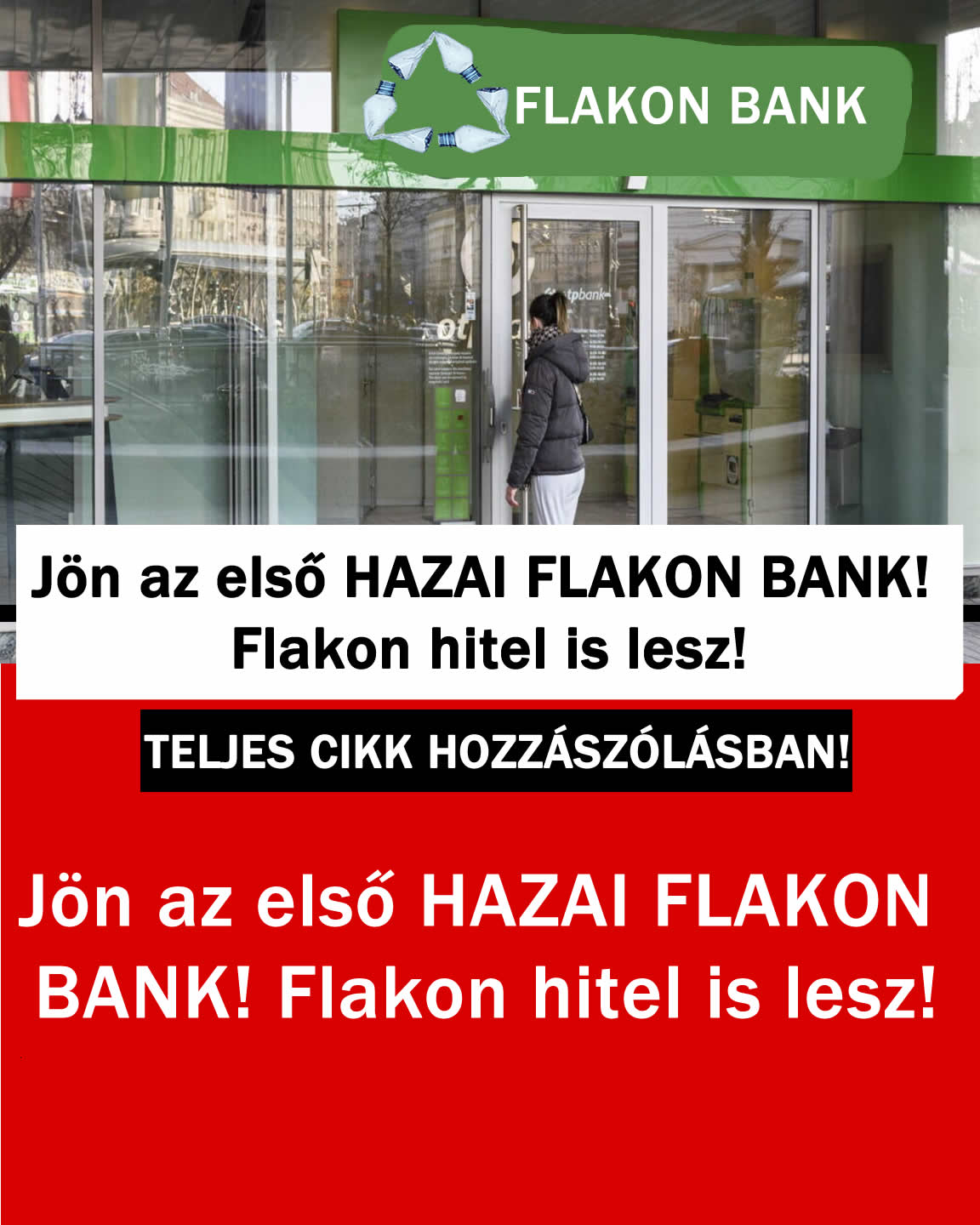 Jön az első HAZAI FLAKON BANK! Flakon hitel is lesz!