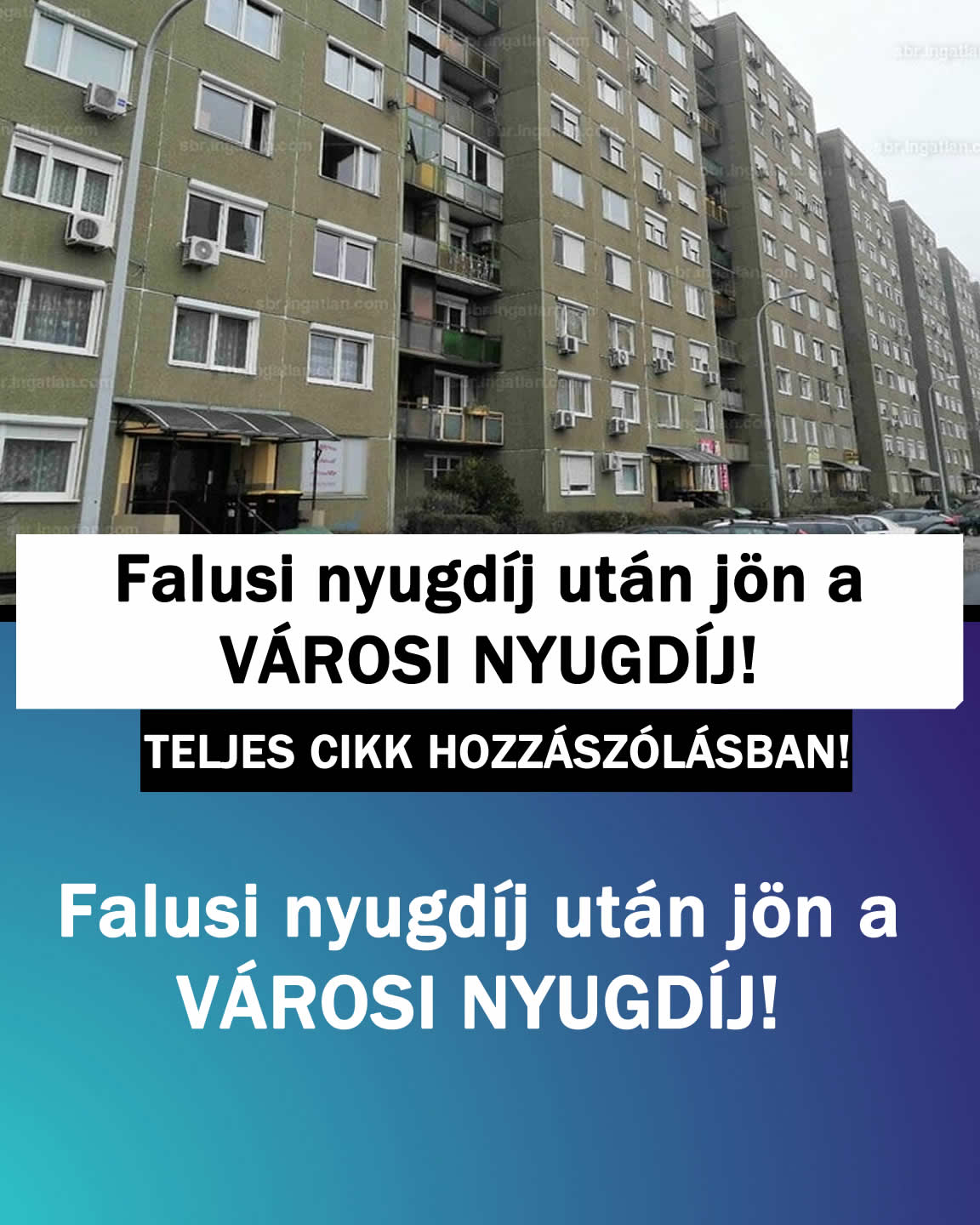 Falusi nyugdíj után jön a VÁROSI NYUGDÍJ!