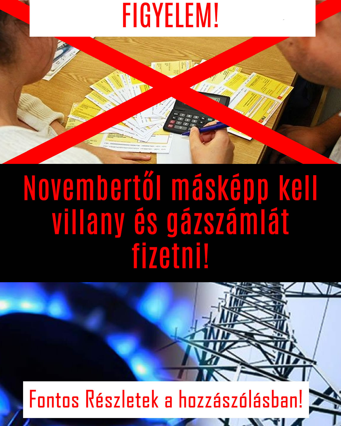 Novembertől másképp kell villany és gázszámlát fizetni!