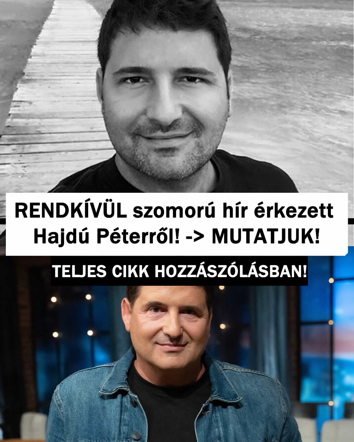 RENDKÍVÜL szomorú hír érkezett Hajdú Péterről!