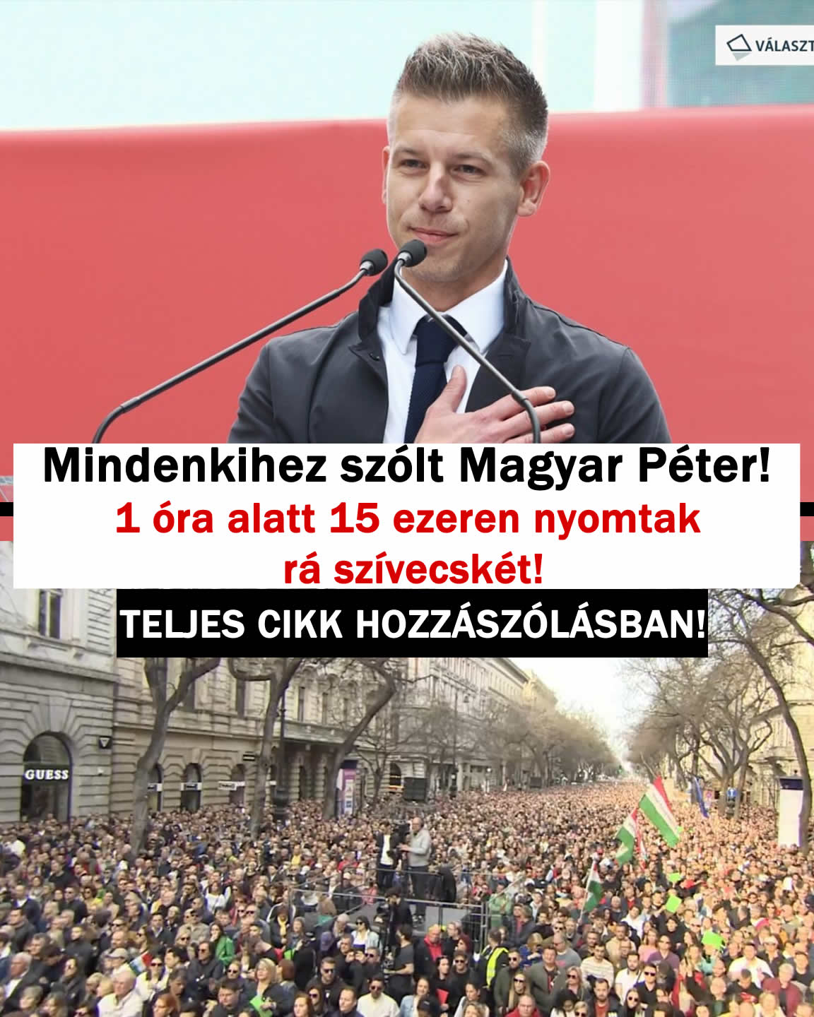 Mindenkihez szólt Magyar Péter! 1 óra alatt 15 ezeren nyomtak rá szívecskét!