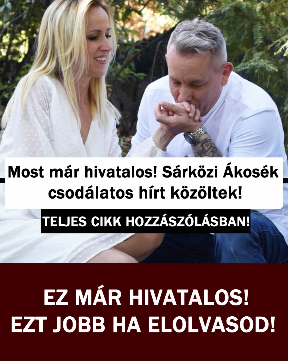 Most már hivatalos! Sárközi Ákosék csodálatos hírt közöltek!