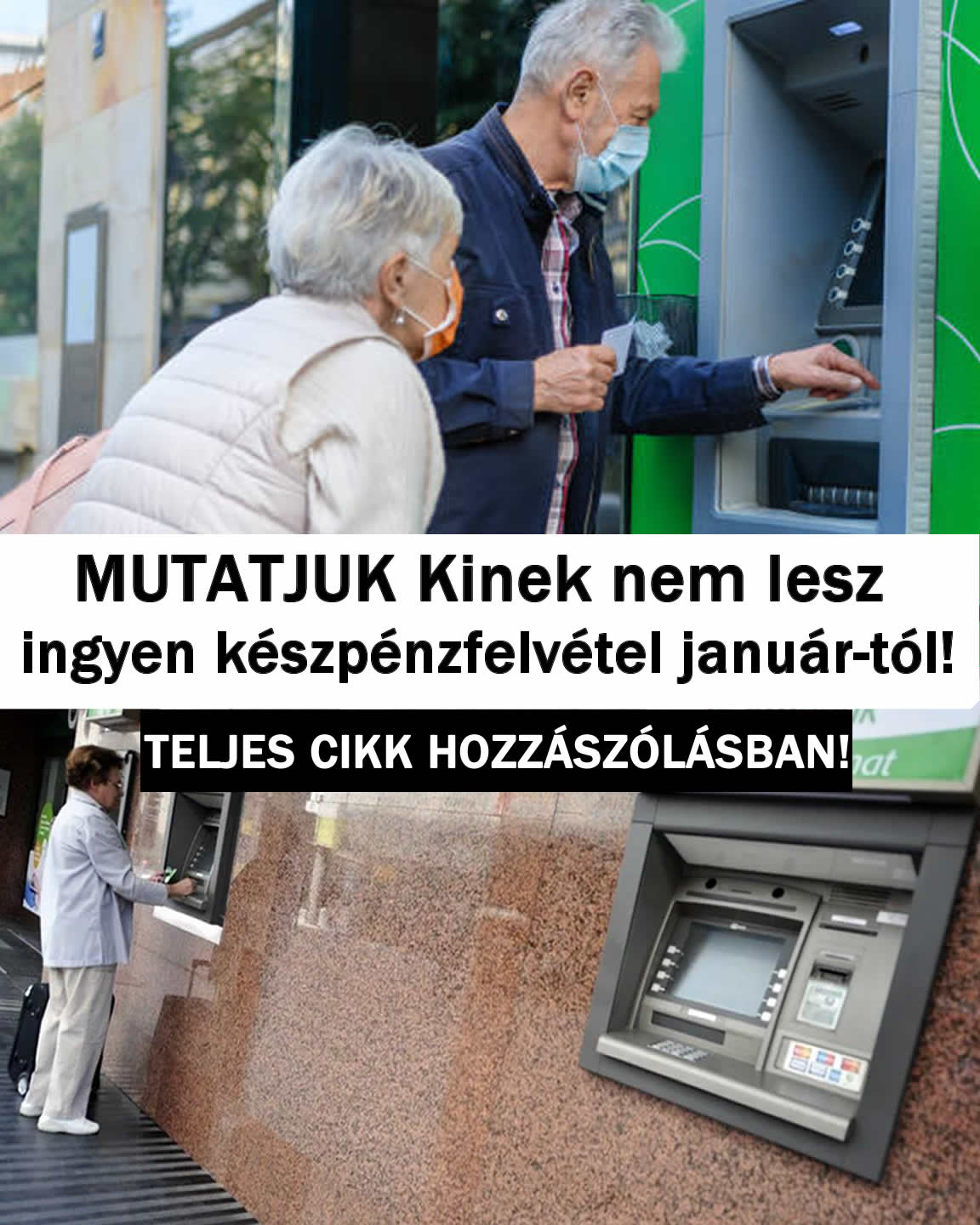 MUTATJUK Kinek nem lesz ingyen készpénzfelvétel január-tól!