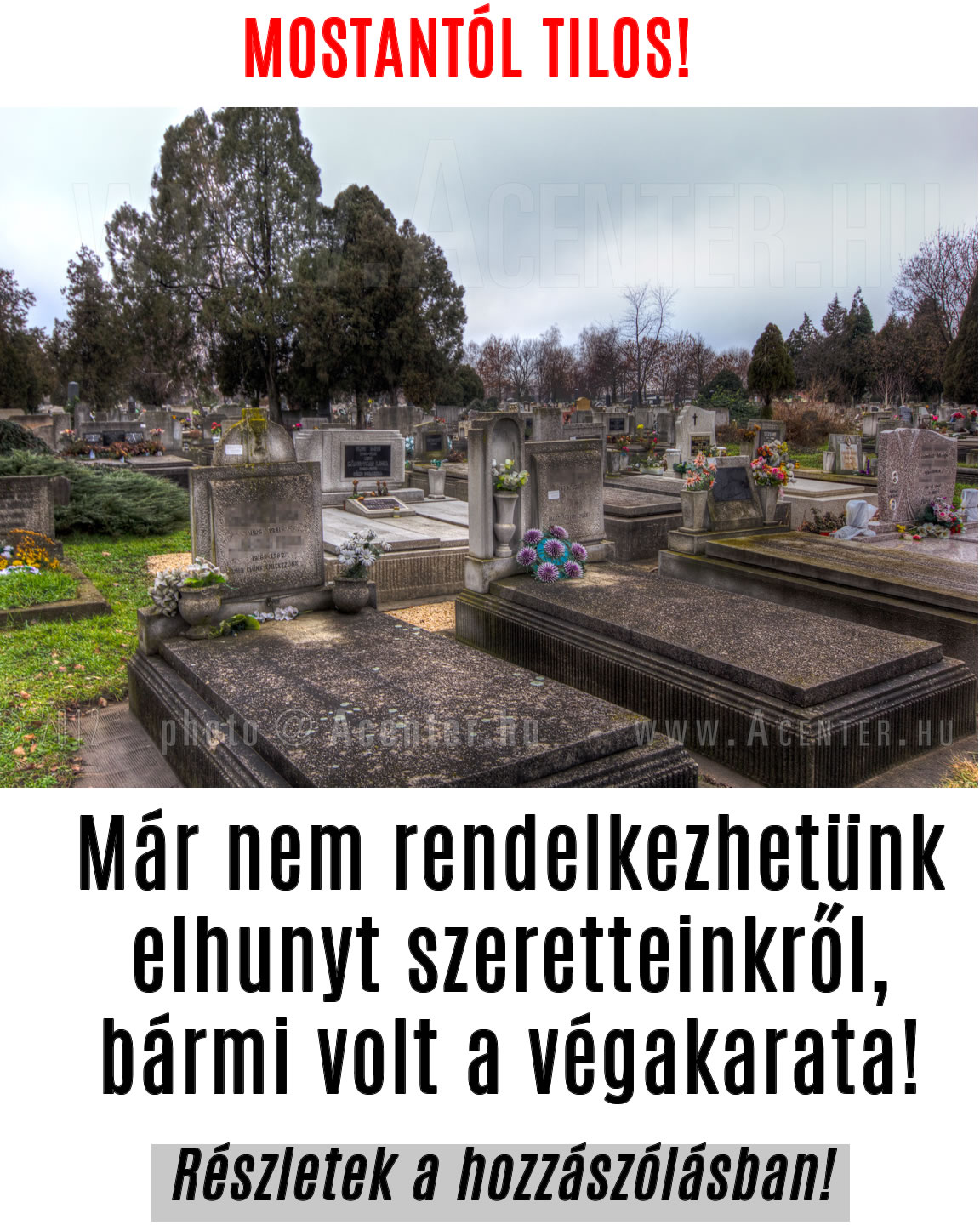 Már nem rendelkezhetünk elhunyt szeretteinkről, bármi volt a végakarata!