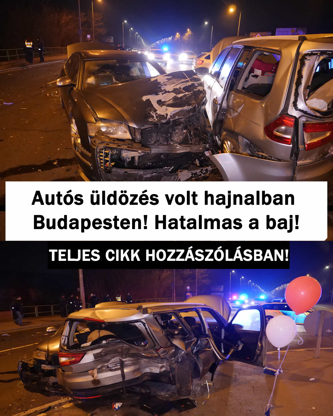 Autós üldözés volt hajnalban Budapesten! Hatalmas a baj!