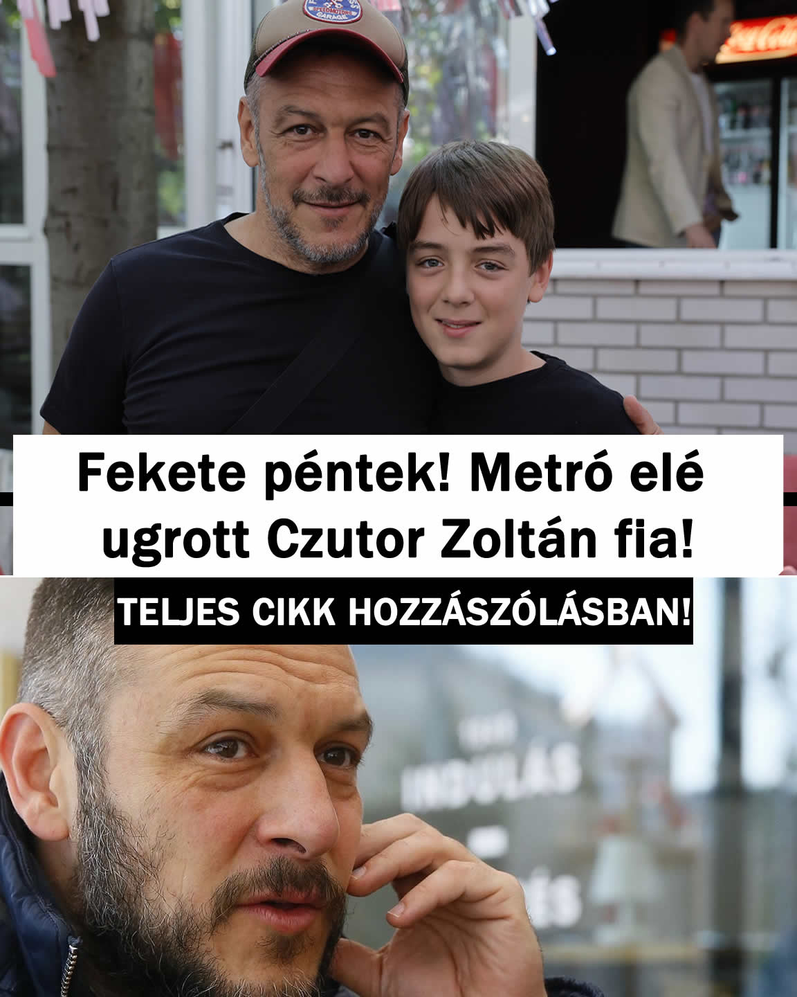 Fekete péntek! Metró elé ugrott Czutor Zoltán fia!