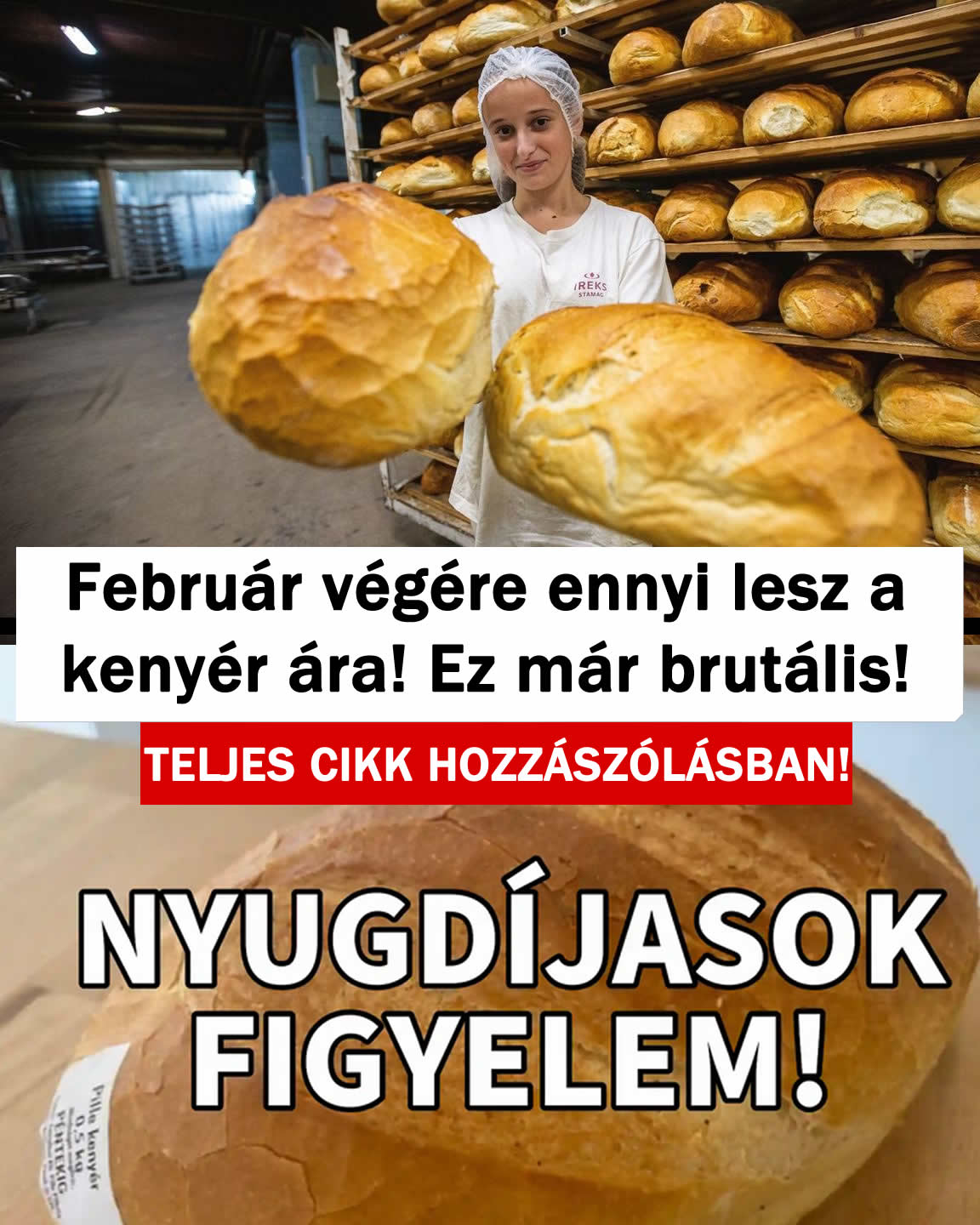 Február végére ennyi lesz a kenyér ára! Ez már brutális!