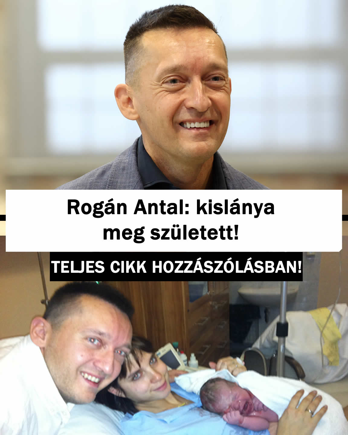 Rogán Antal: kislánya meg született!