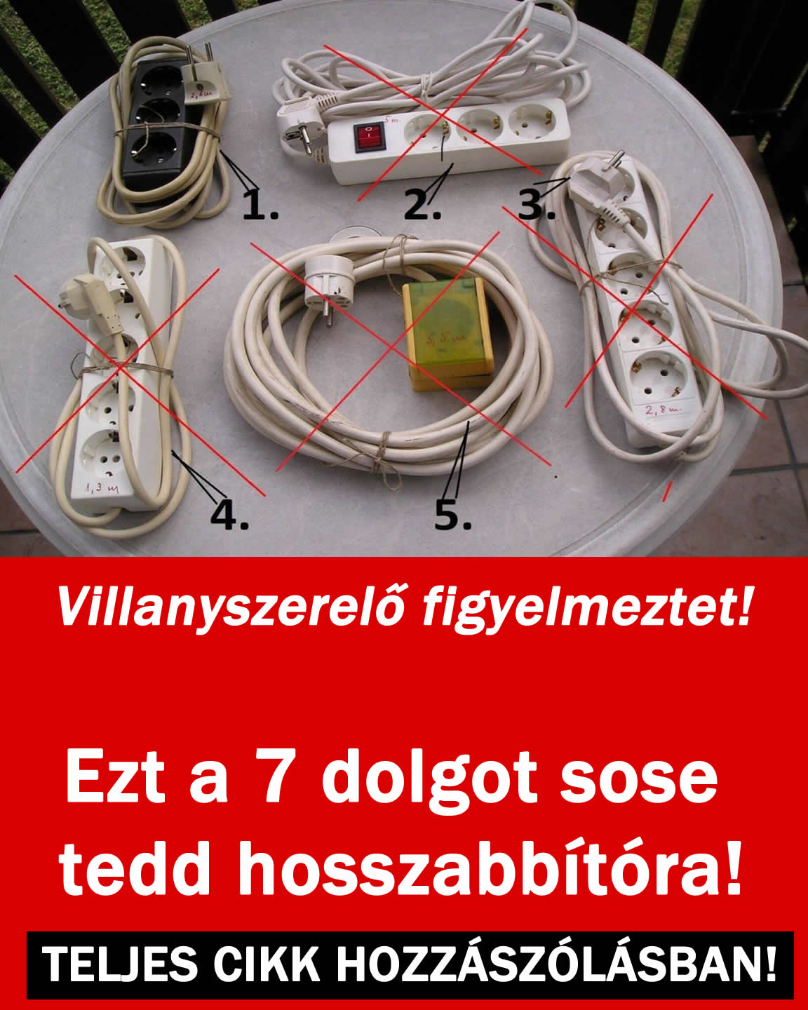 Villanyszerelő figyelmeztet! Ezt a 7 dolgot sose tedd hosszabbítóra!