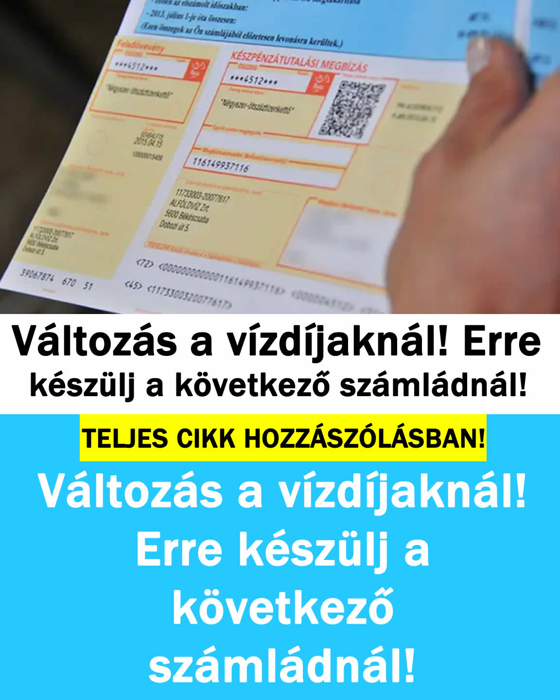 Változás a vízdíjaknál! Erre készülj a következő számládnál!