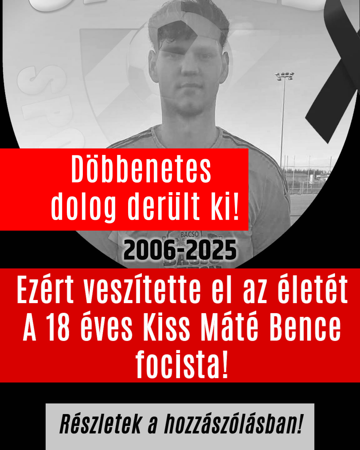 Felfoghattalan dologba halt bele a 18 éves focista!