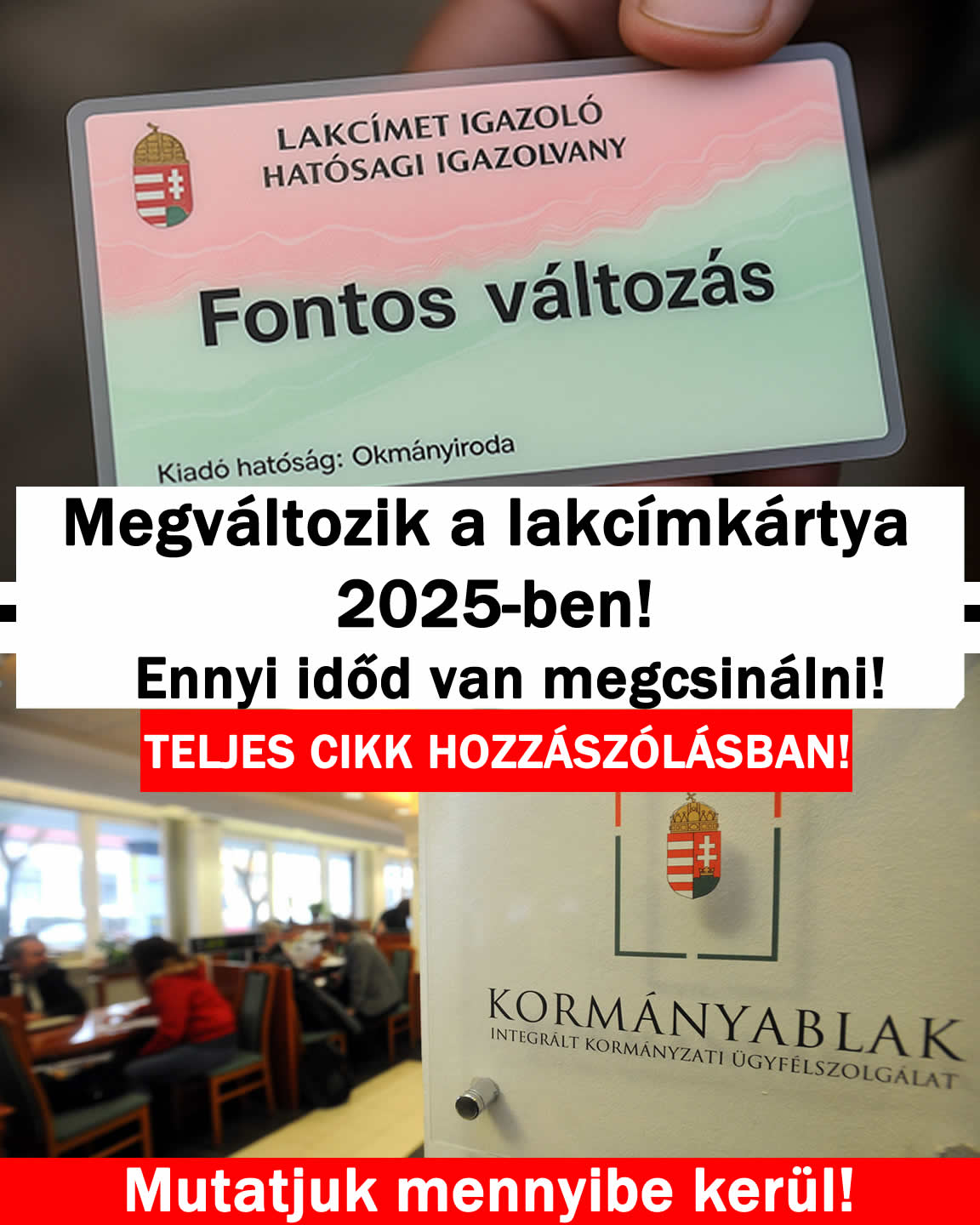 Megváltozik a lakcímkártya! Ennyi időd van megcsinálni!
