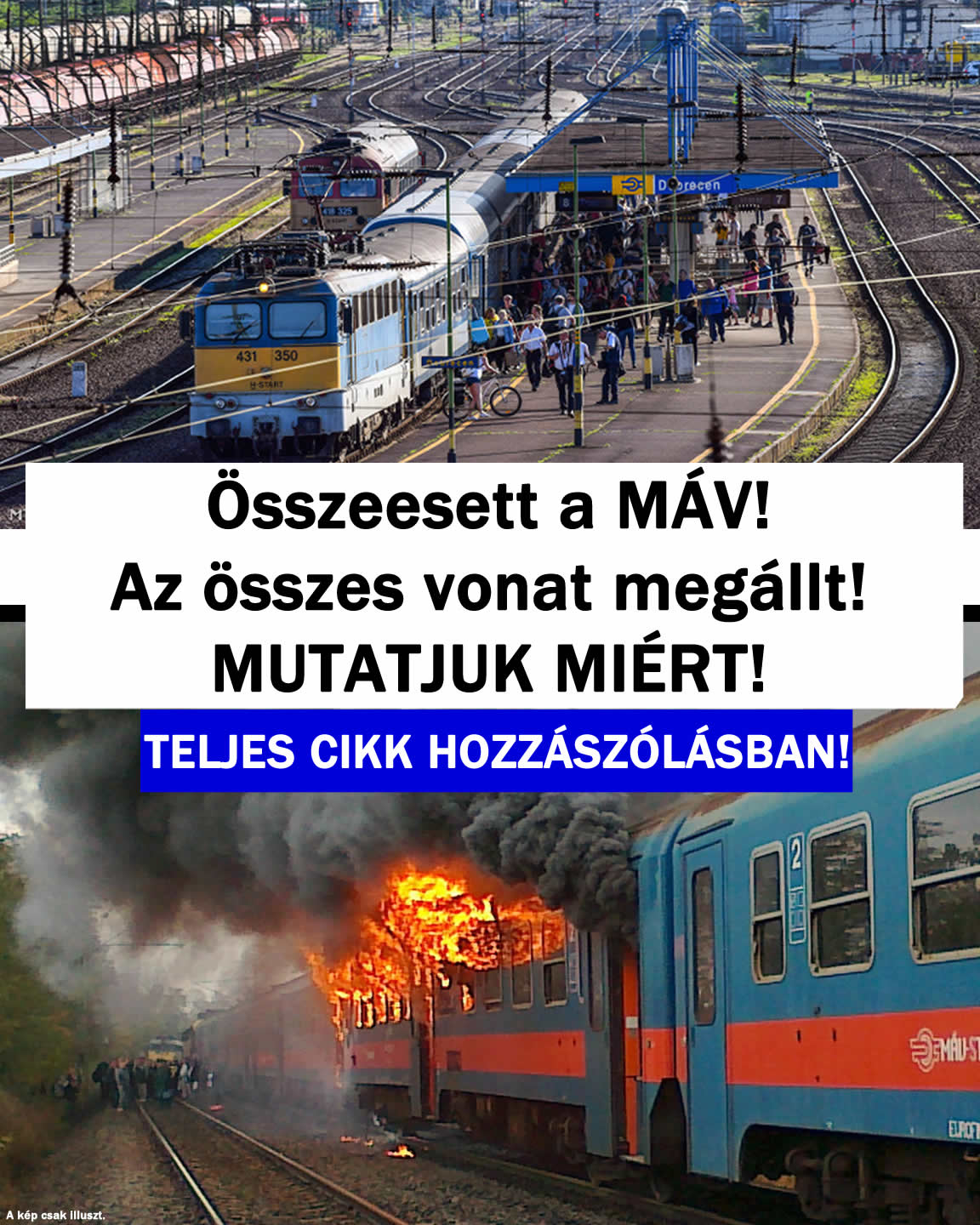 Összeesett a MÁV! Az összes vonat megállt!