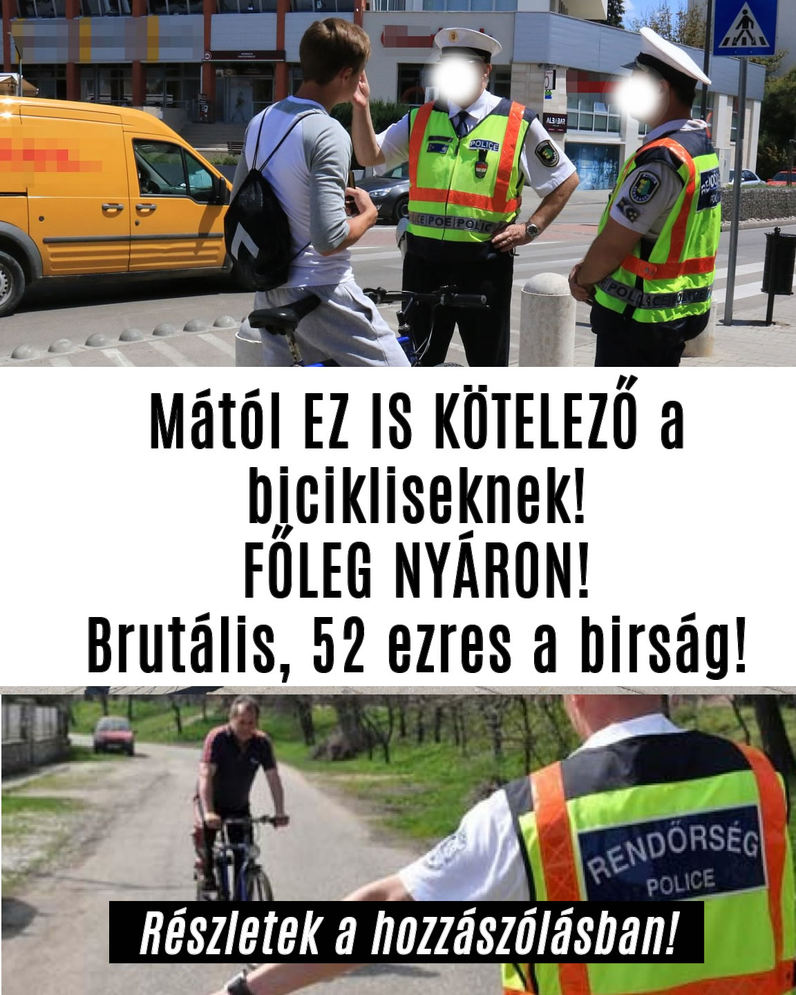 Mától EZ IS KÖTELEZŐ a bicikliseknek! Brutális a birság!