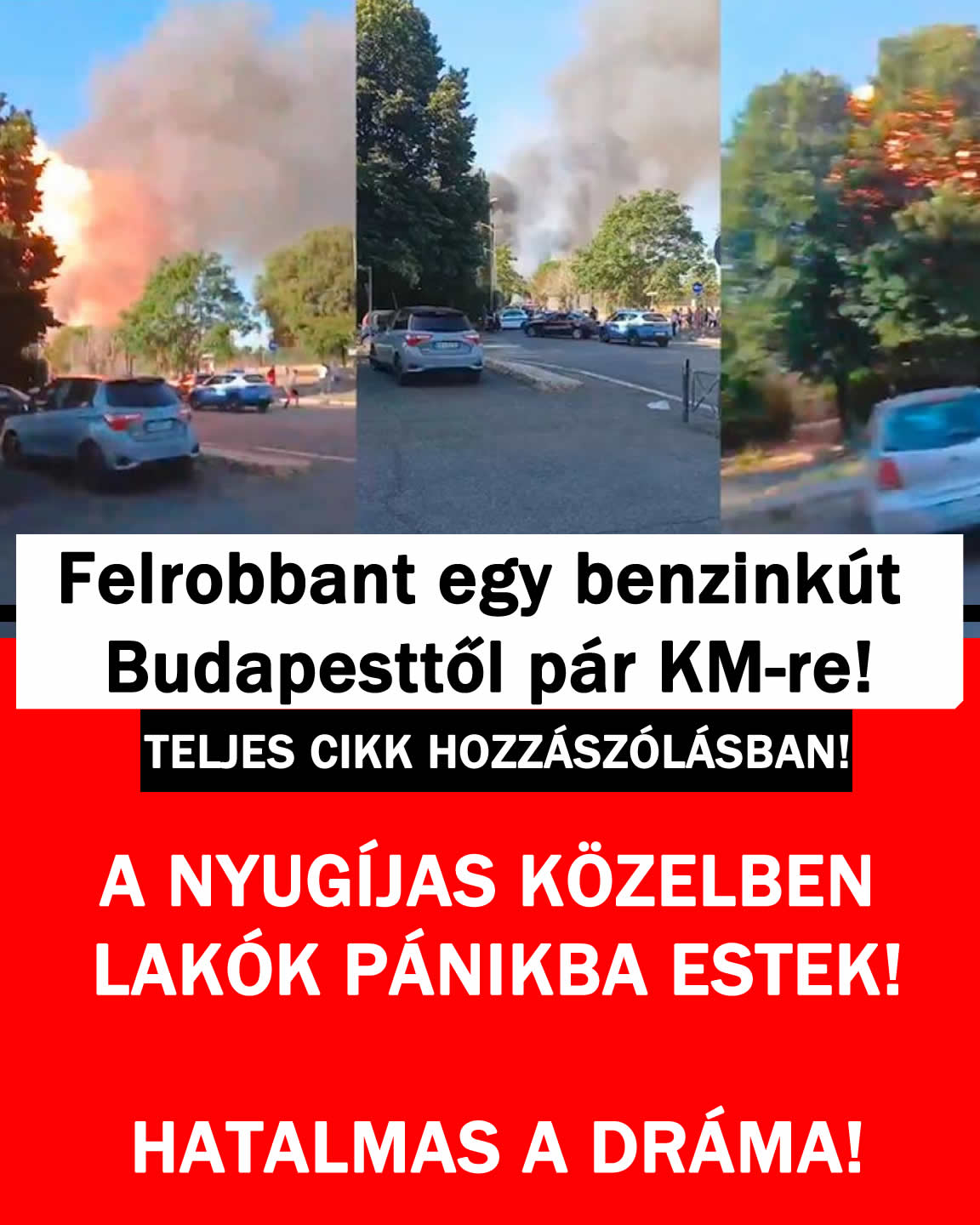 Felrobbant egy benzinkút Budapesttől pár KM-re!