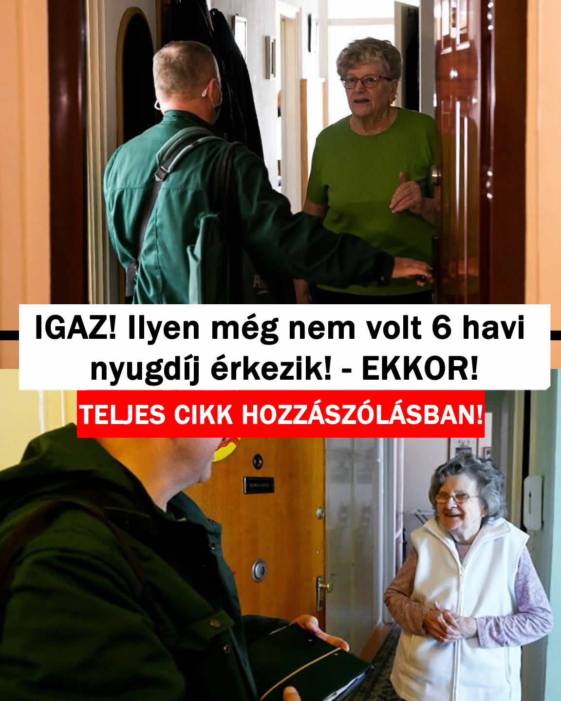 IGAZ! Ilyen még nem volt 6 havi nyugdíj érkezik!