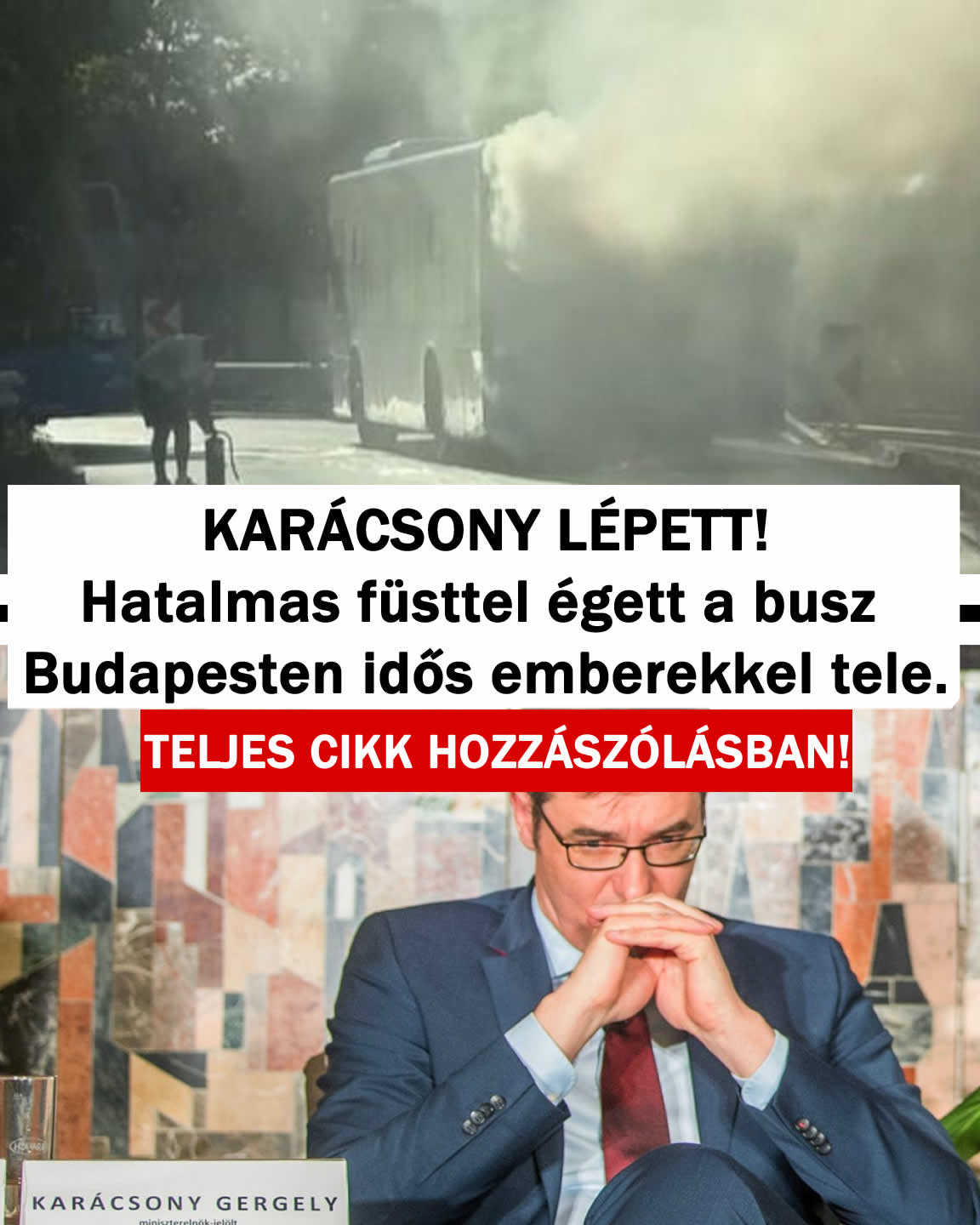 Hatalmas füsttel égett a busz Budapesten Eberekkel TELE!