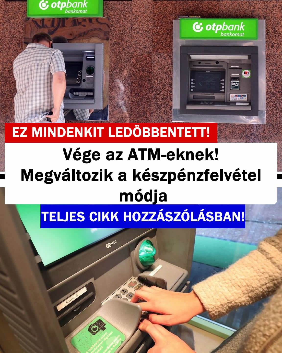 Vége az ATM-eknek! Megváltozik a készpénzfelvétel