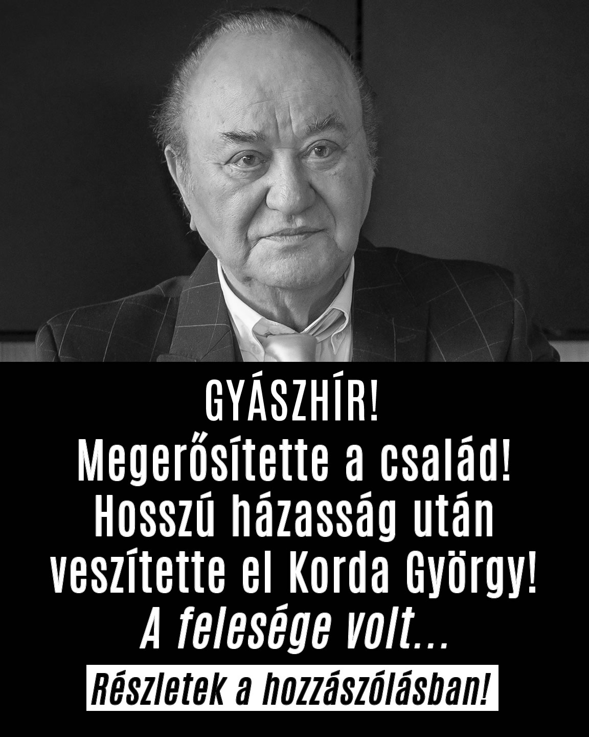 Elhunyt Korda György felesége!