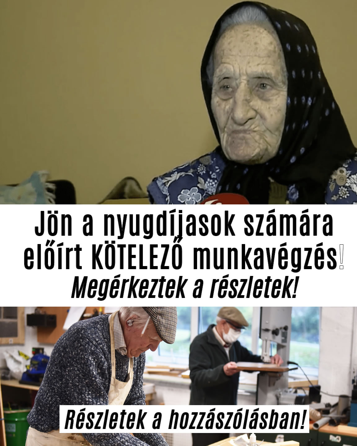 Jön a KÖTELEZŐ MUNKA a NYUGDÍJASOKNAK!