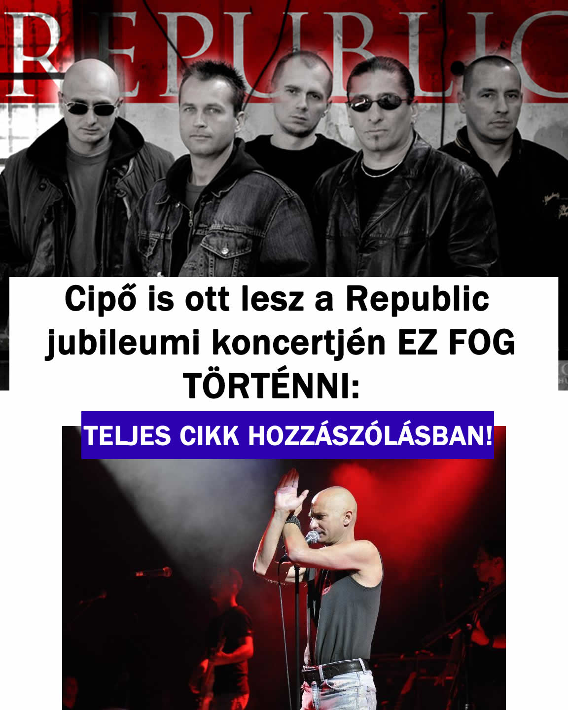 Cipő is ott lesz a Republic jubileumi koncertjén