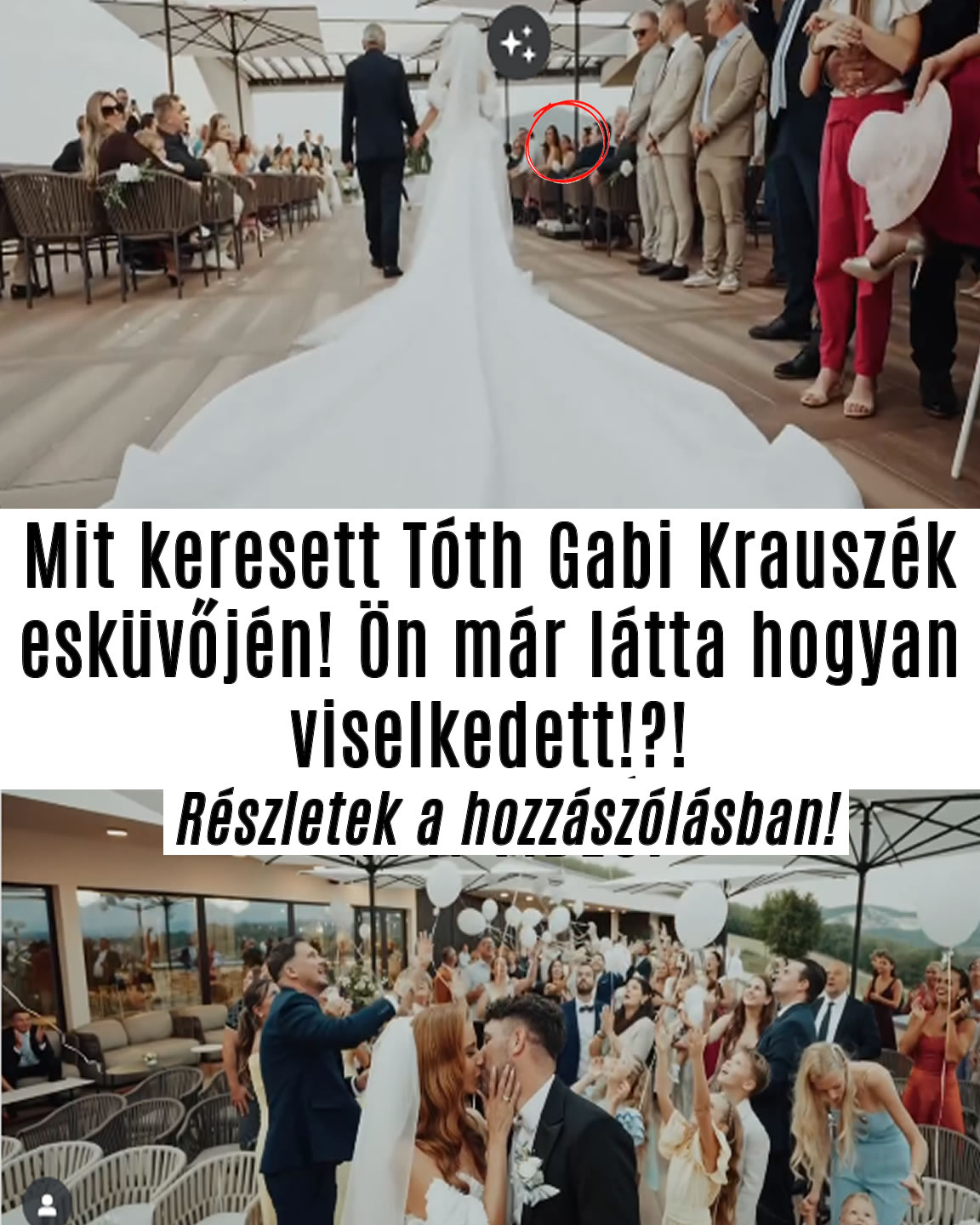 Mit keresett Tóth Gabi Krauszék esküvőjén! ITT A VIDEÓ!