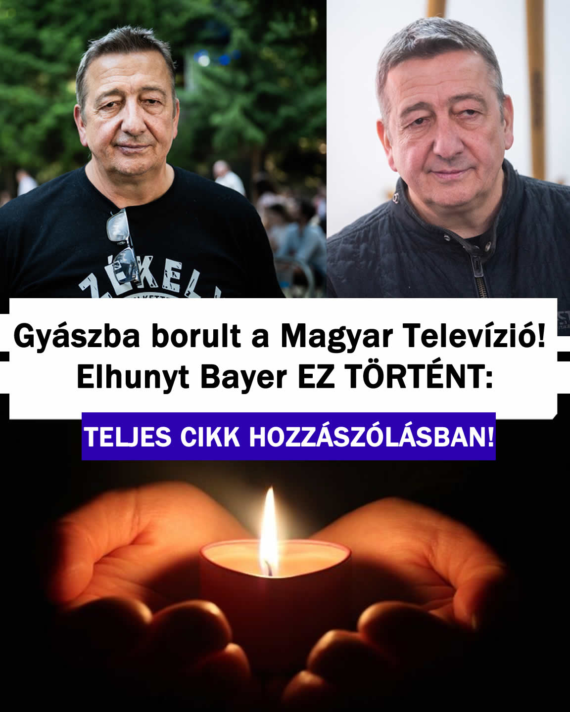Gyászba borult a Magyar Televízió! Elhunyt Bayer