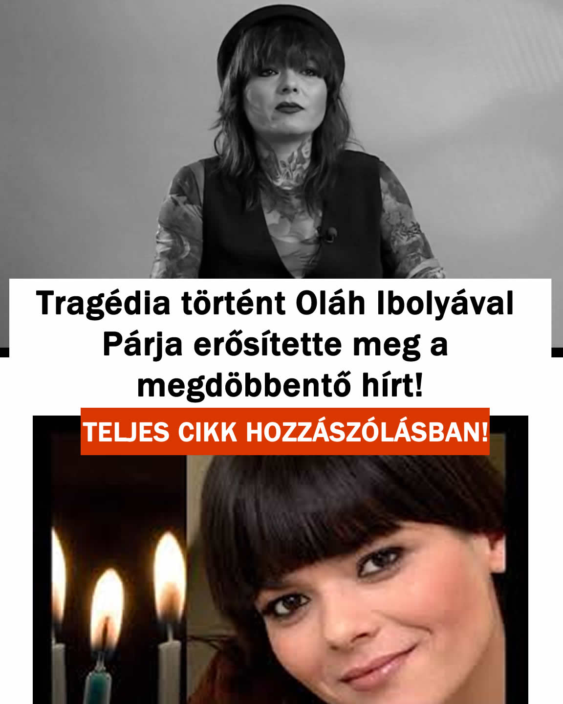 Tragédia Oláh Ibolyával Párja erősítette meg a megdöbbentő hírt