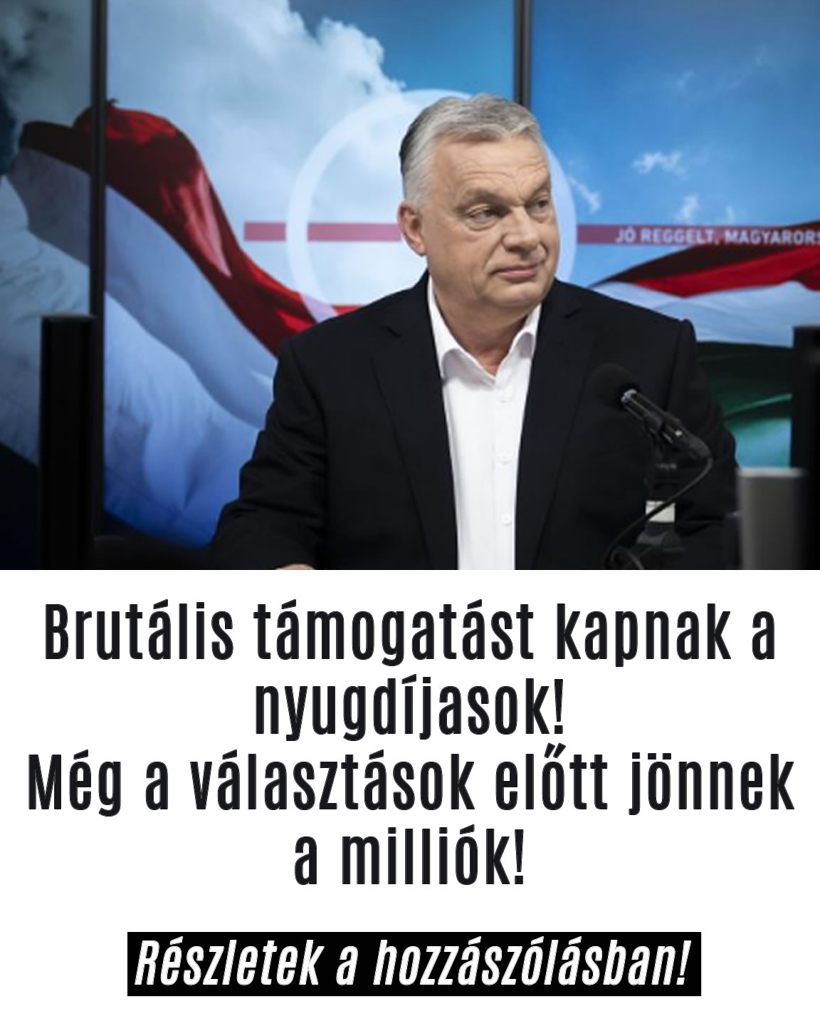 Brutális támogatást kapnak a nyugdíjasok!