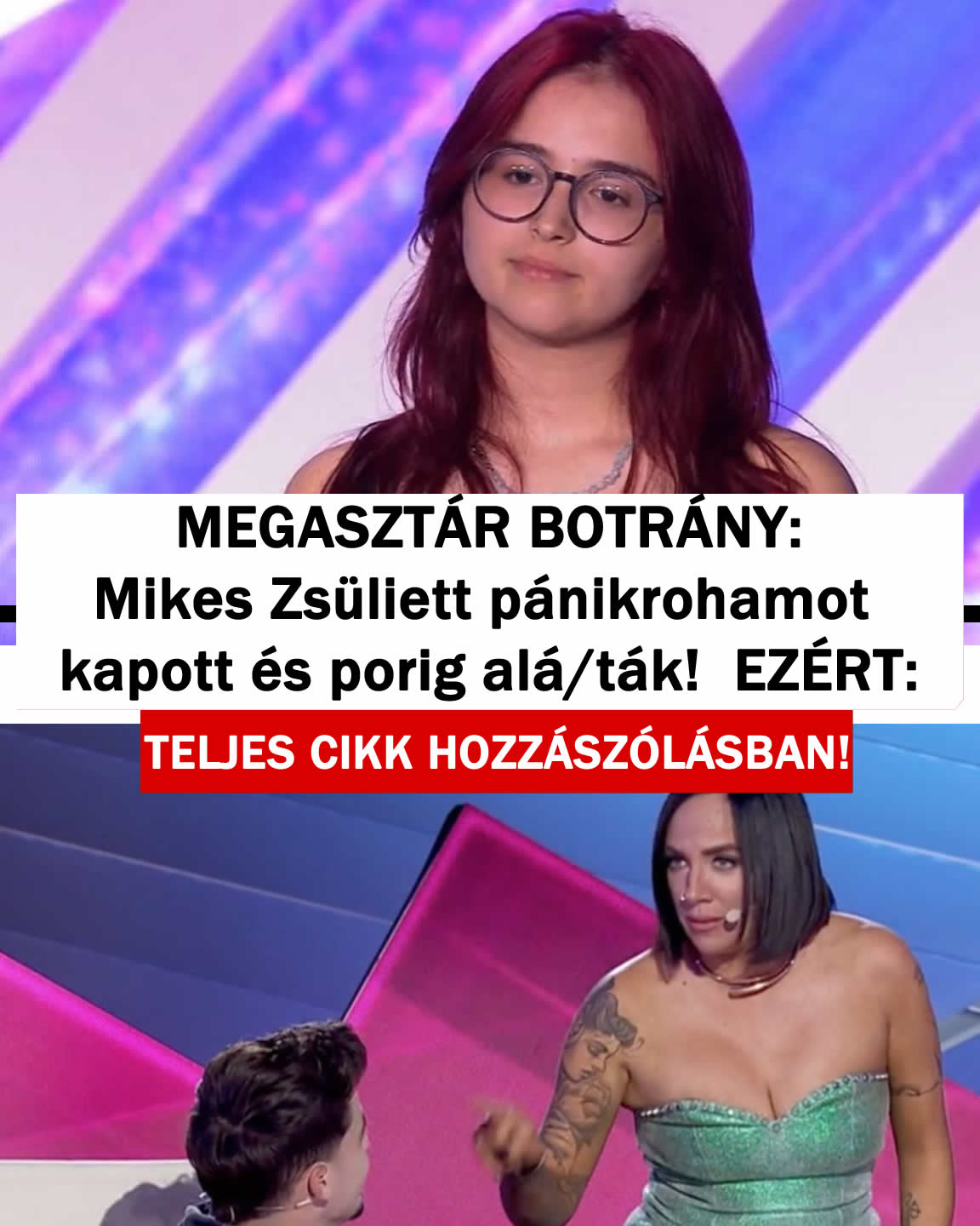 MEGASZTÁR: Pánikroham közben alá/ták meg Zsülietett