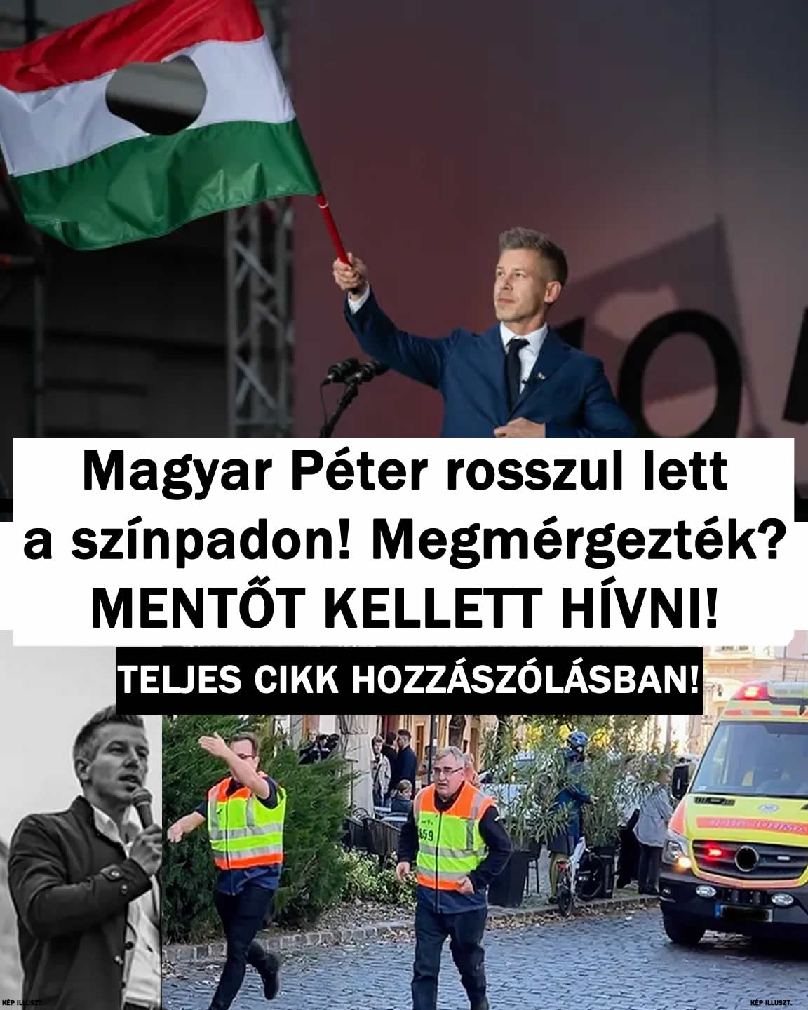 Magyar Péter rosszul lett a Okt. 23 beszédén a színpadon!