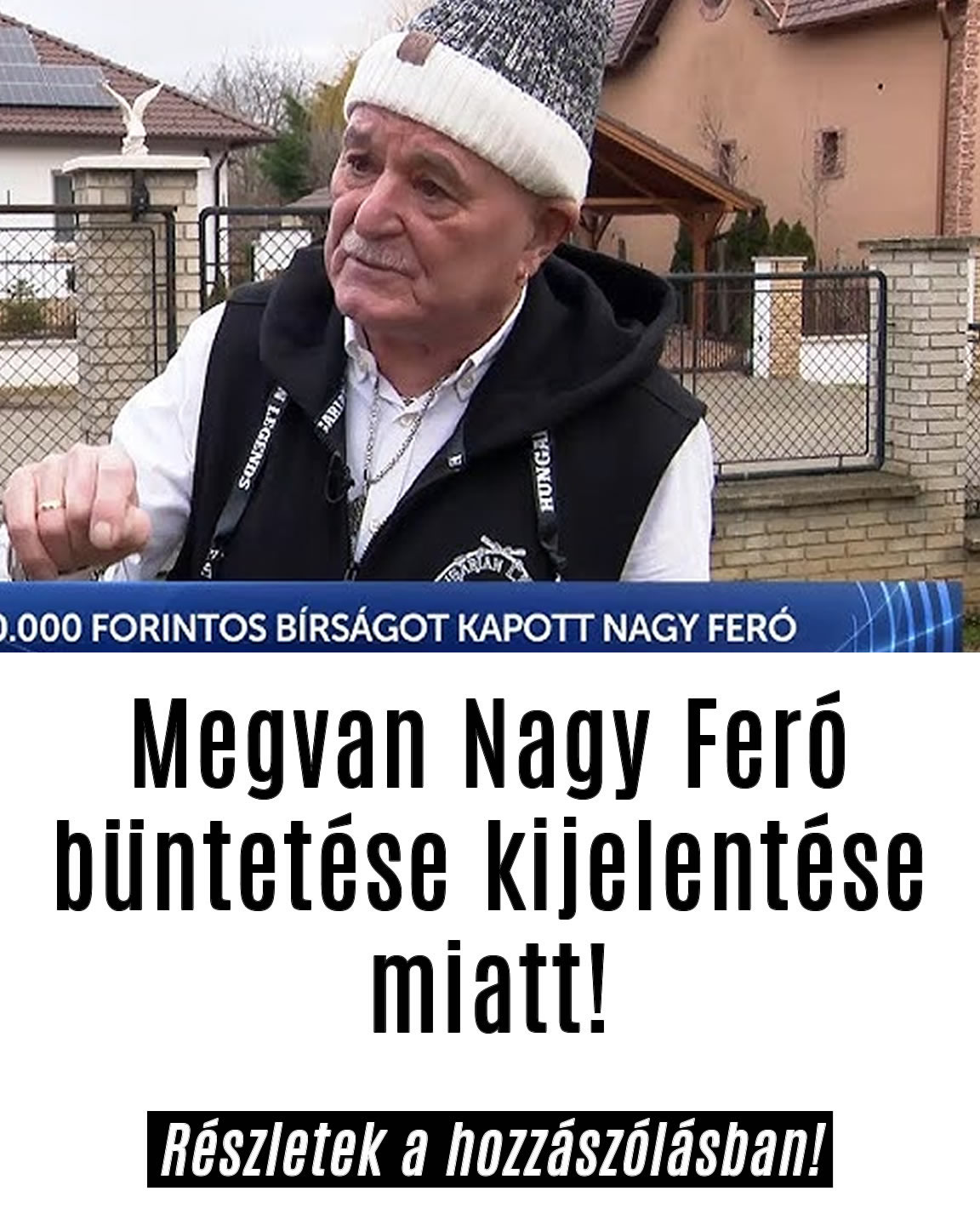 Megvan Nagy Feró büntetése kijelentése miatt!