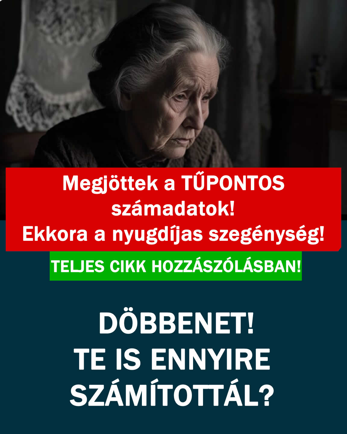 Itt a számok! Ekkora a nyugdíjas szegénység!