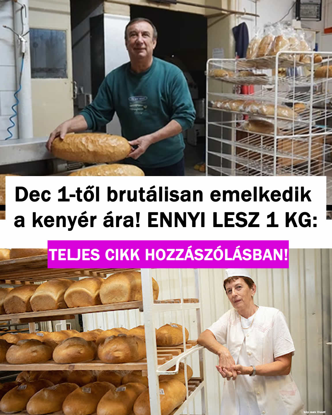 Dec1-től brutálisan emelkedik a kenyér ára! Ennyi lesz:
