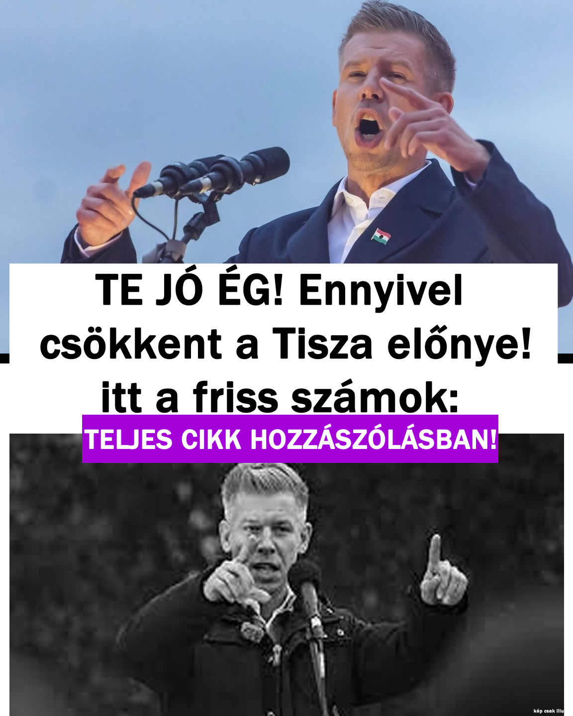 Te jó ég! Ennyivel csökkent a Tisza előnye! Itt a számok:
