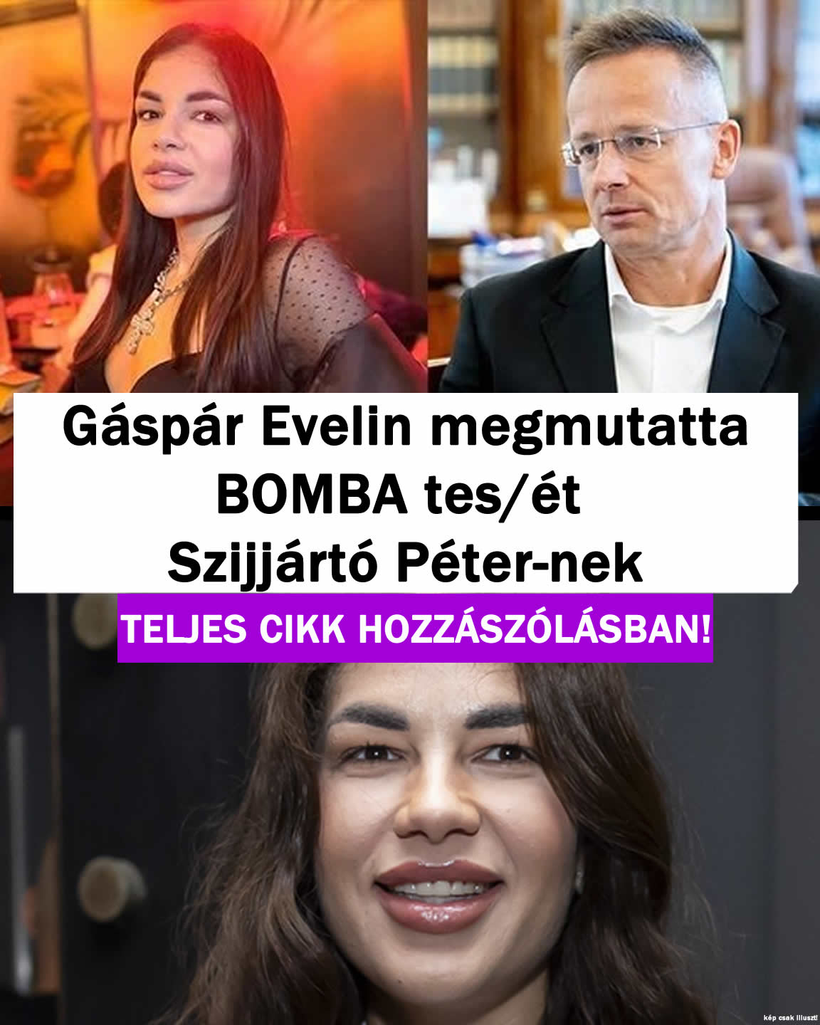 Gáspár Evelin megmutatta tes/ét Szijjártó-nak ITT A KÉP: