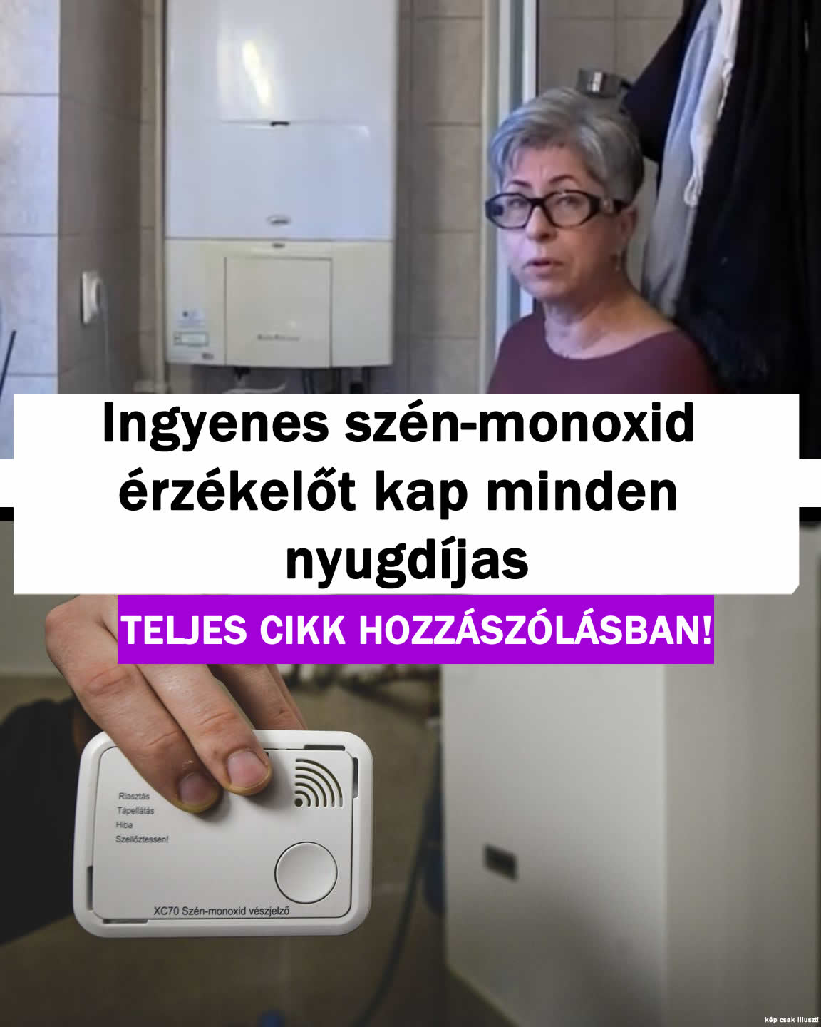 Ingyen szén-monoxid-érzékelőt kapnak a nyugdíjasok!