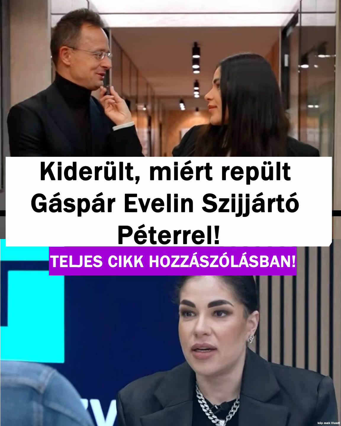 Kiderült miért repült Gáspár Evelin Szijjártó-val!