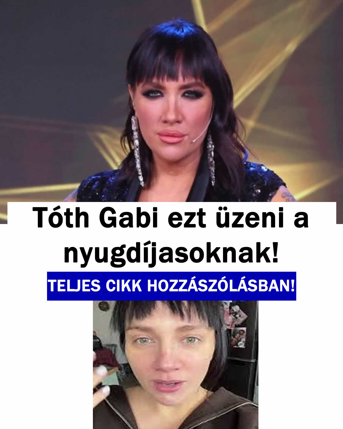 Tóth Gabi ezt üzeni a nyugdíjasoknak!