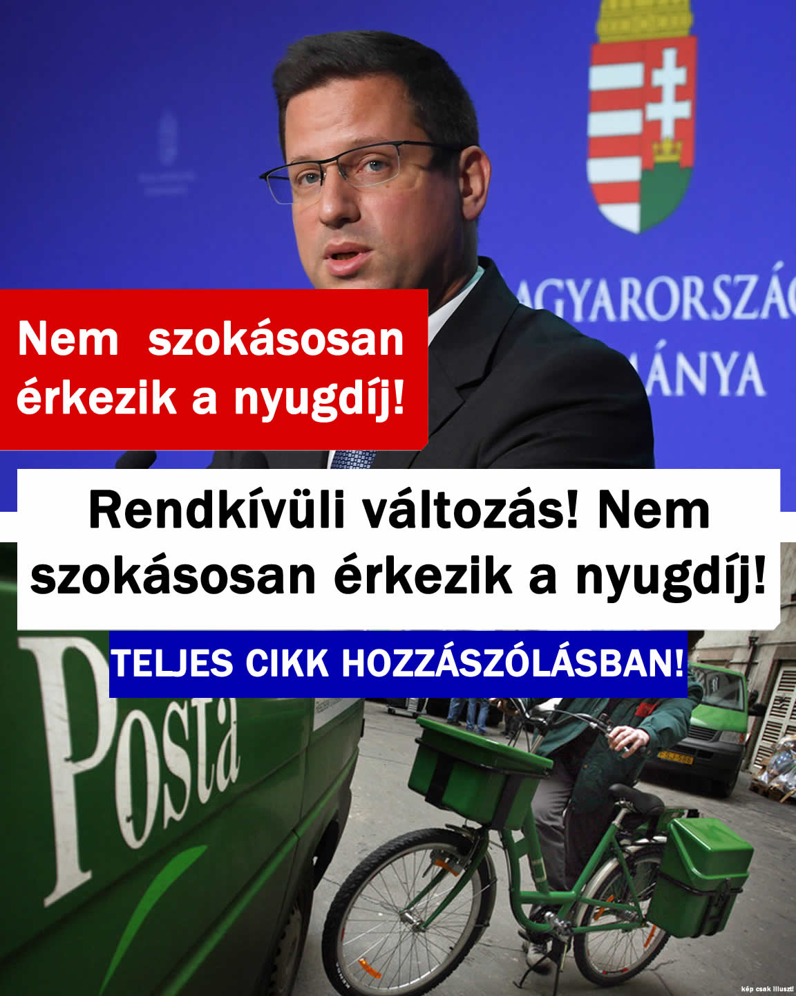 Rendkívüli! Nem szokásosan érkezik a nyugdíj!