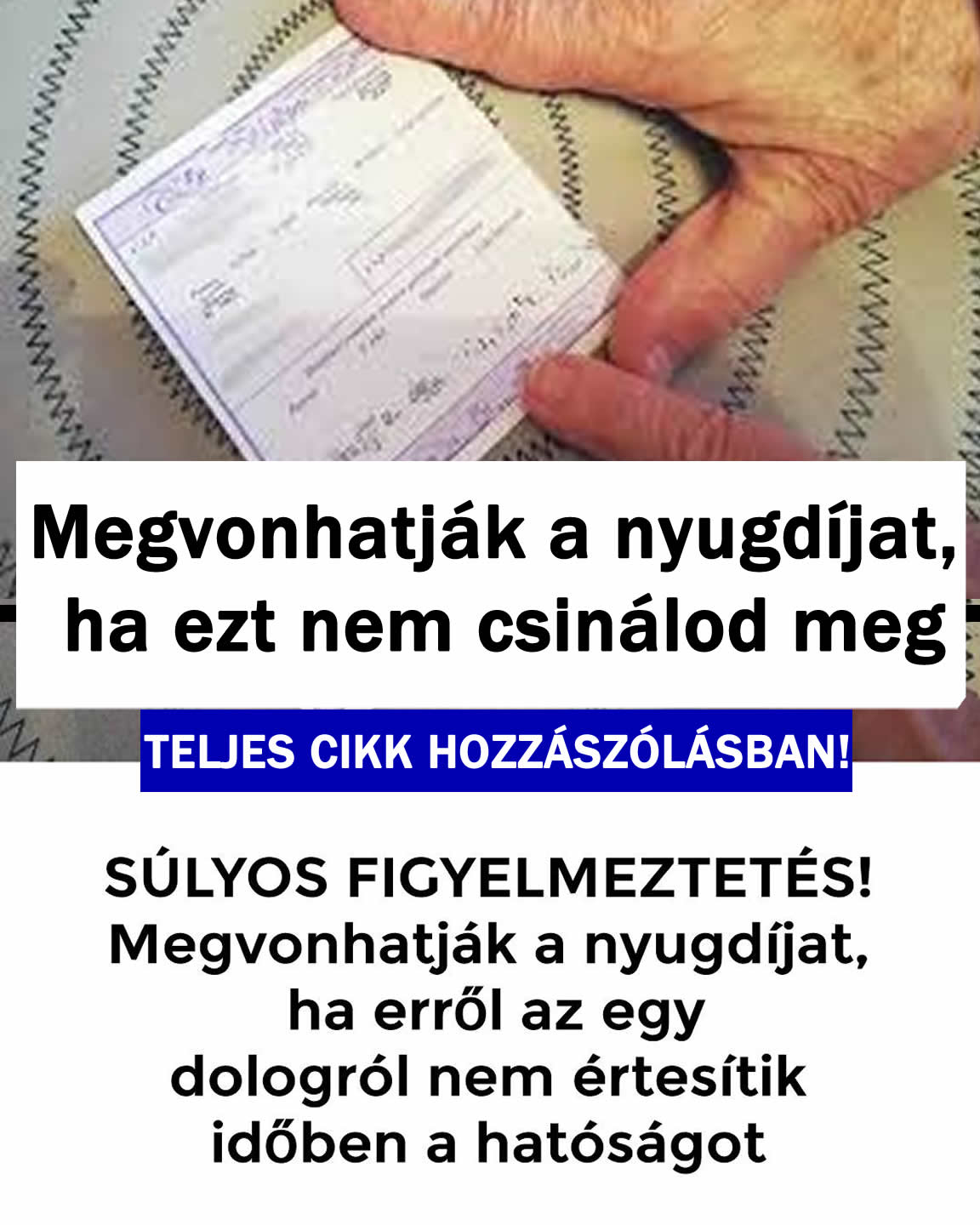 Megvonják a nyugdíjat, ha ezt nem csinálod meg
