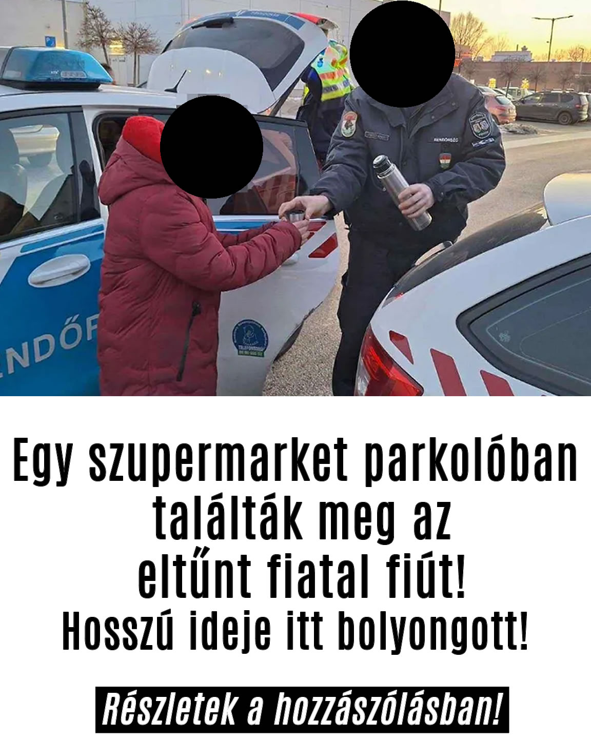Egy parkolóban találták meg az eltűnt fiatal fiút!