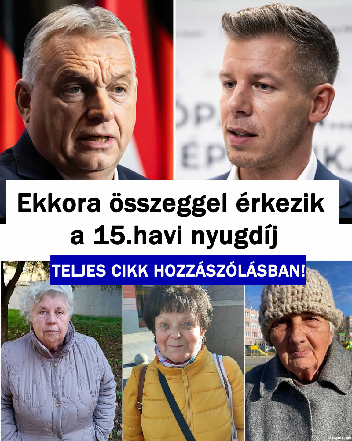 Ekkora összeggel érkezik a 15.havi nyugdíj!