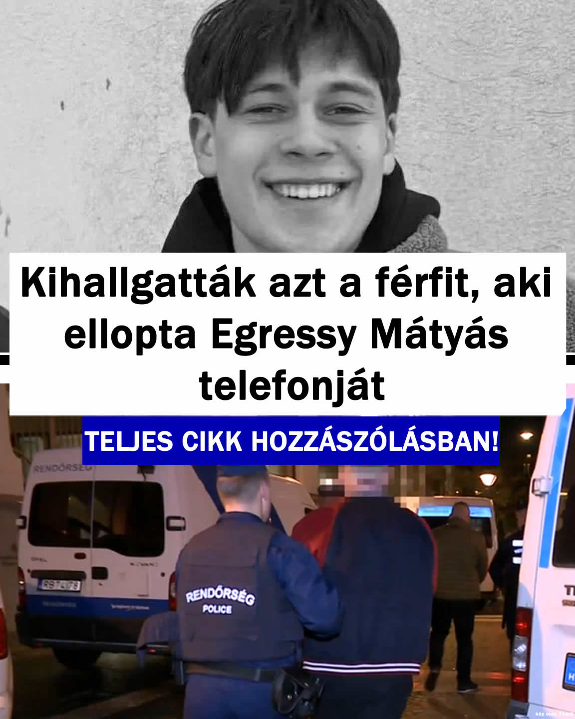 Kihallgatták azt, aki ellopta Egressy Mátyás telefonját