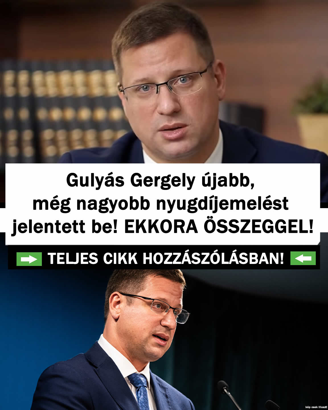 Gulyás Gergely újabb nyugdíjemelést jelentett be!