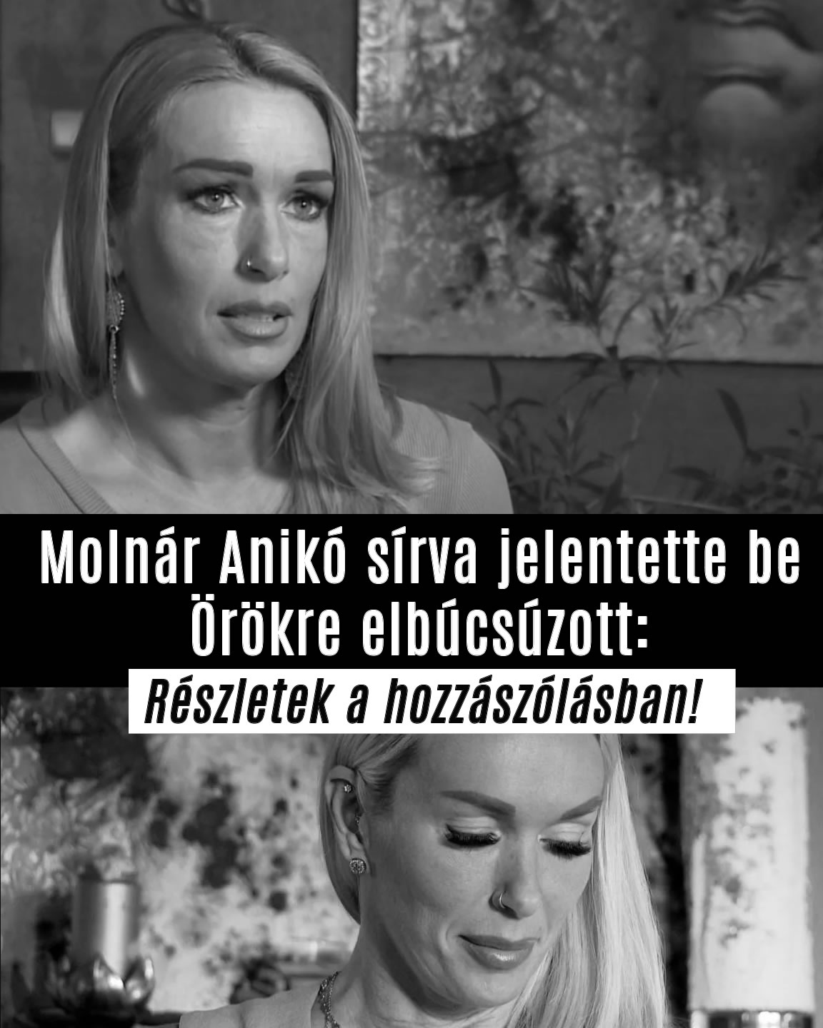 Molnár Anikó sírva jelentette be
