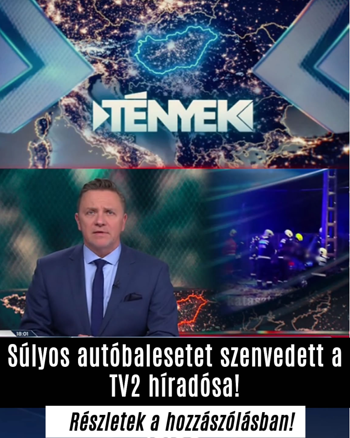 Súlyos autóbalesetet szenvedett a TV2 híradósa!