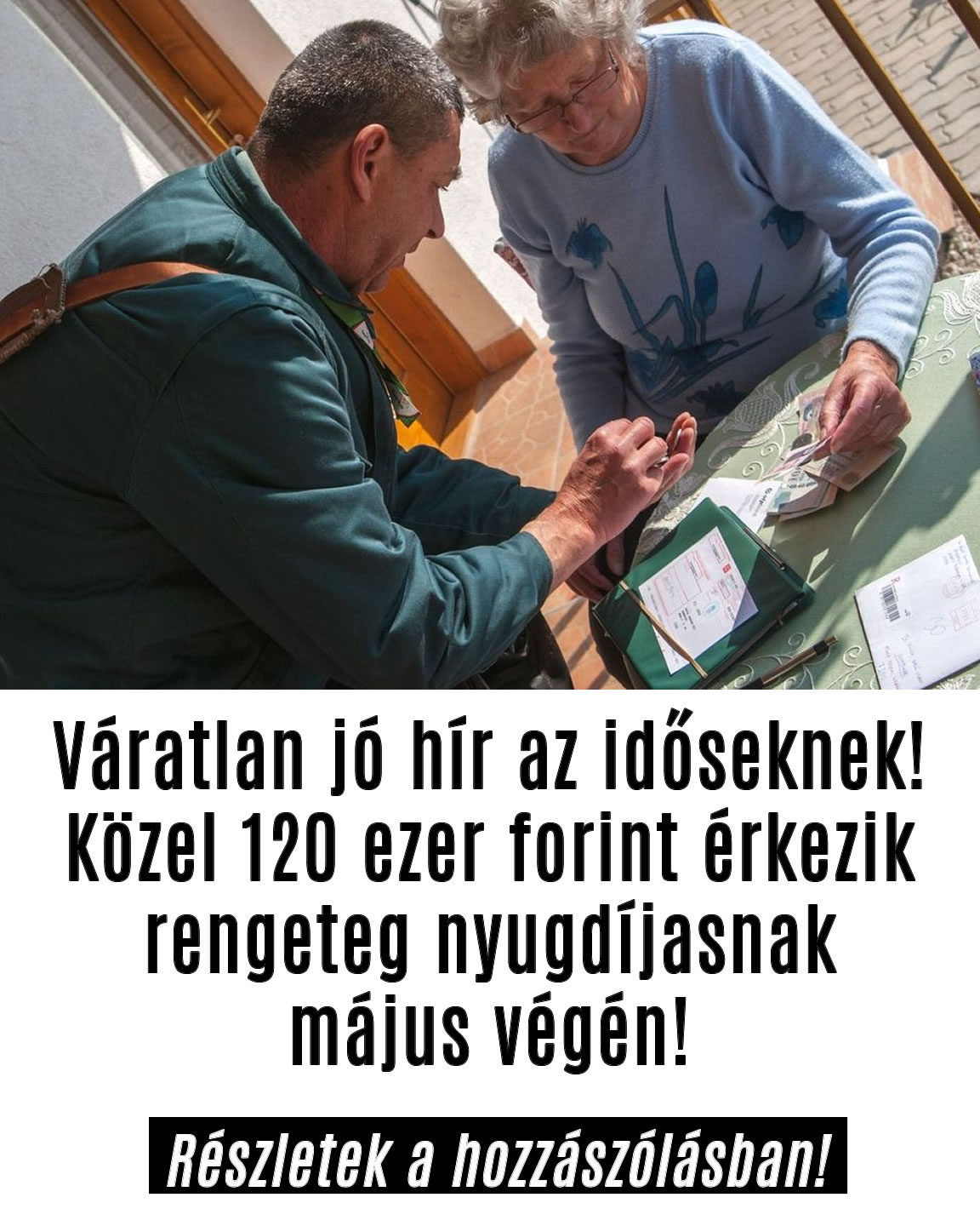 Váratlan jó hír az időseknek!