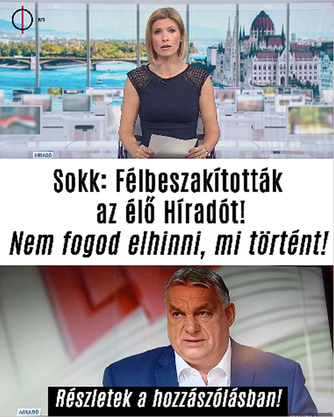 Félbeszakították az élő Híradót!