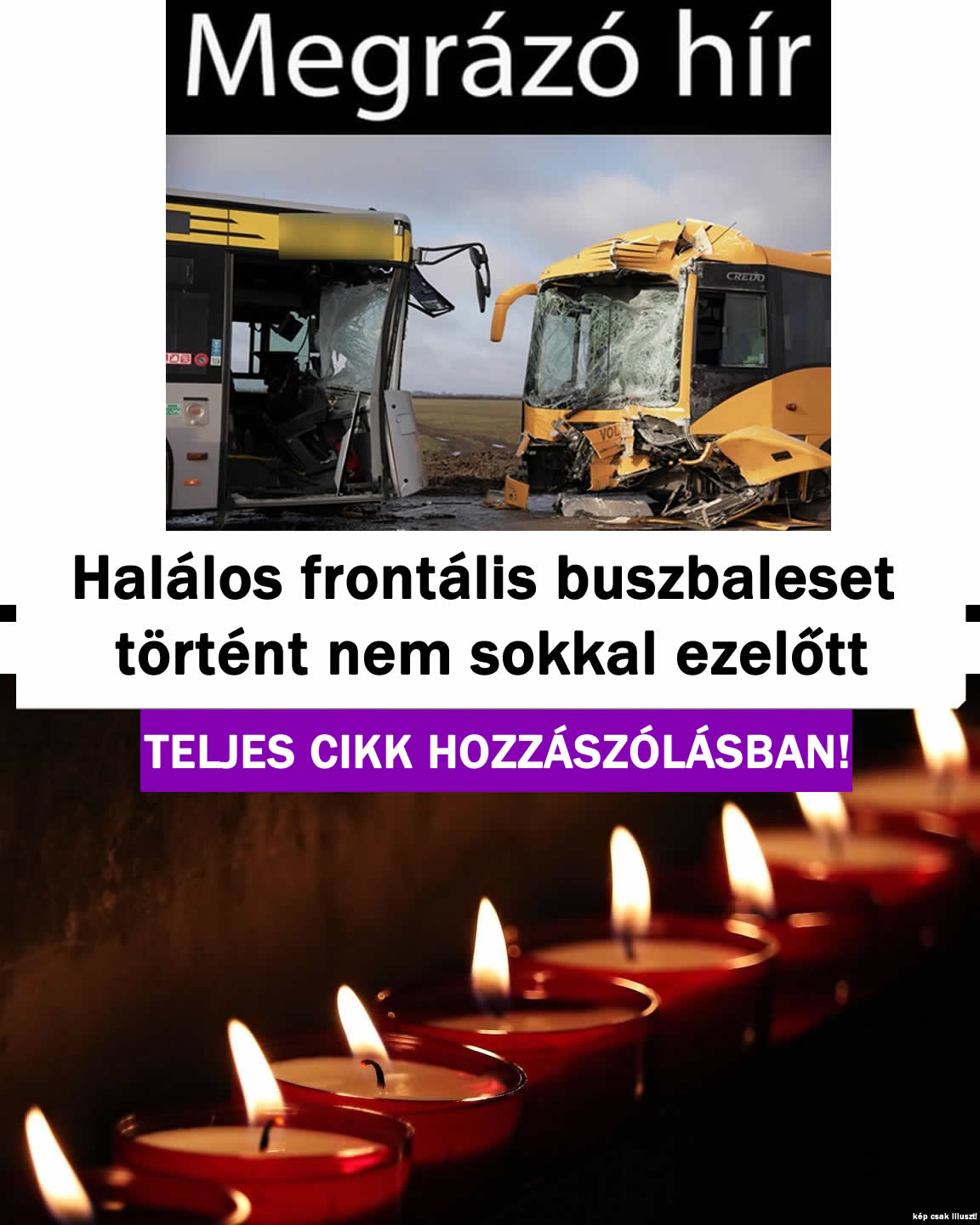 Frontális buszbaleset történt